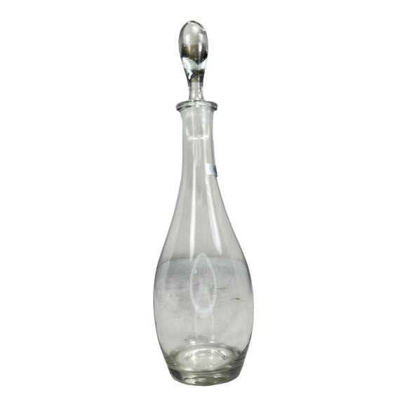 Toscany Hand Blown Glass Decanter w/ Stopper Large 16" Made in Romania EUC - Picture 3 of 7